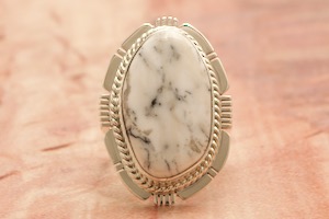 Native American Jewelry Genuine White Buffalo Turquoise Ring